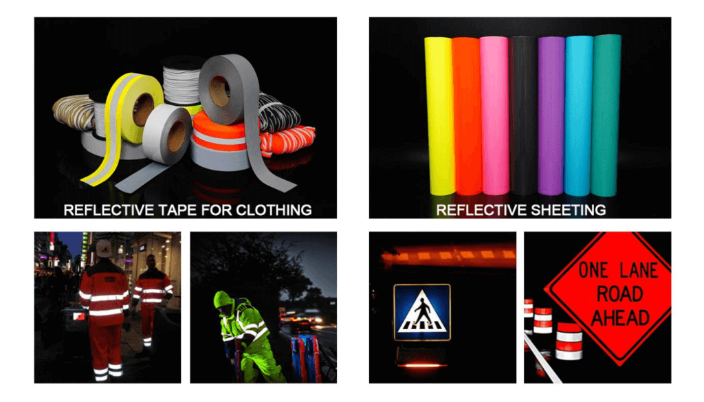 Figure 10 Difference between Reflective Tape for Clothing and Reflective Sheeting