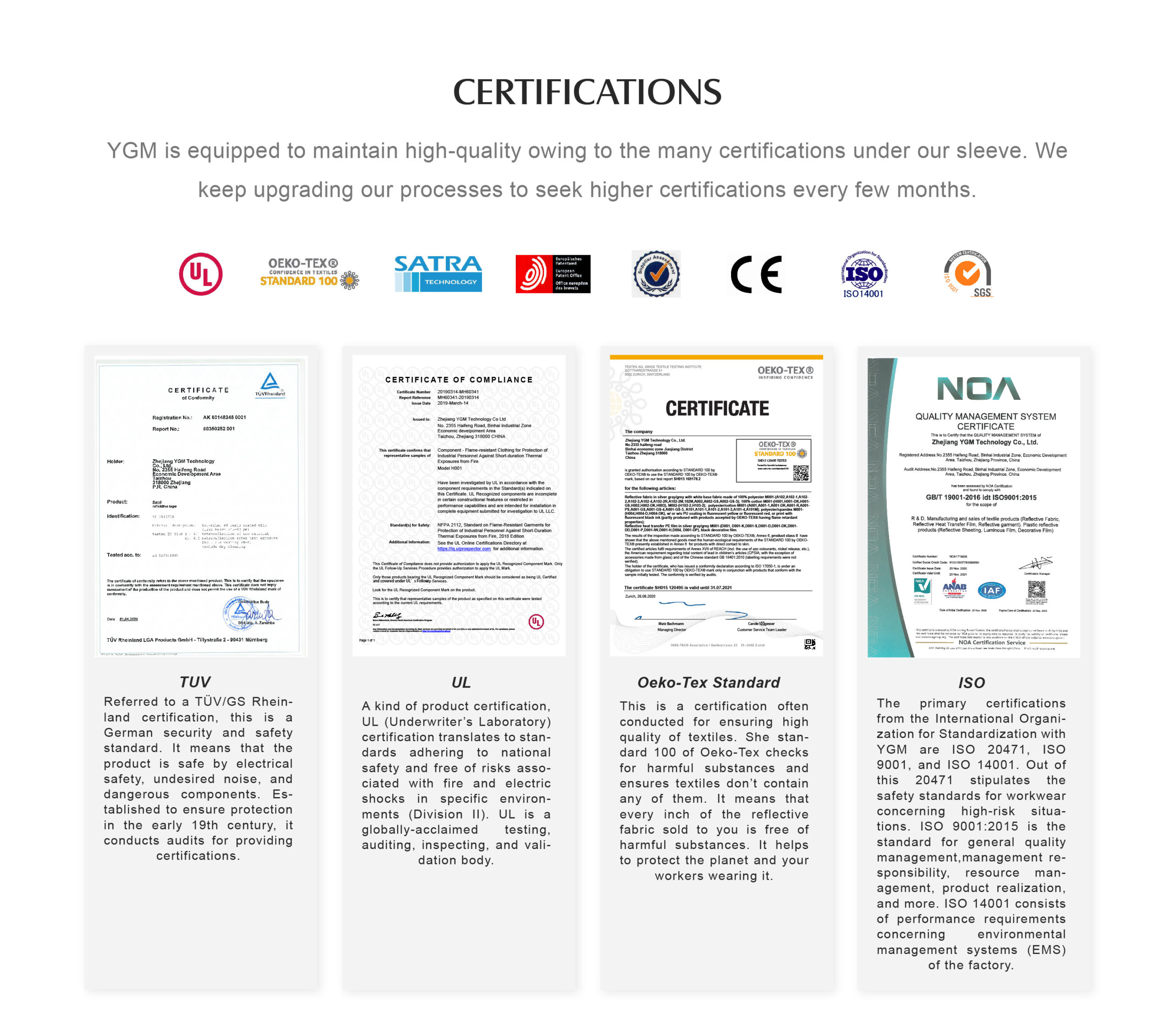 ygmreflective certifications