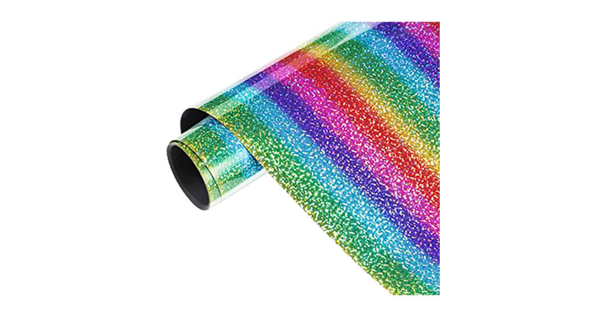 JINBING Rainbow Reflective Tape Heat Transfer Vinyl Htv Iron on