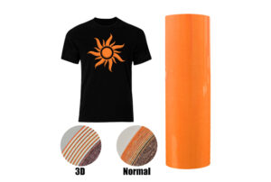 Figure 2 Orange Heat Transfer Vinyl on T-shirt